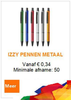 Metalen pennen Izzy met gravure