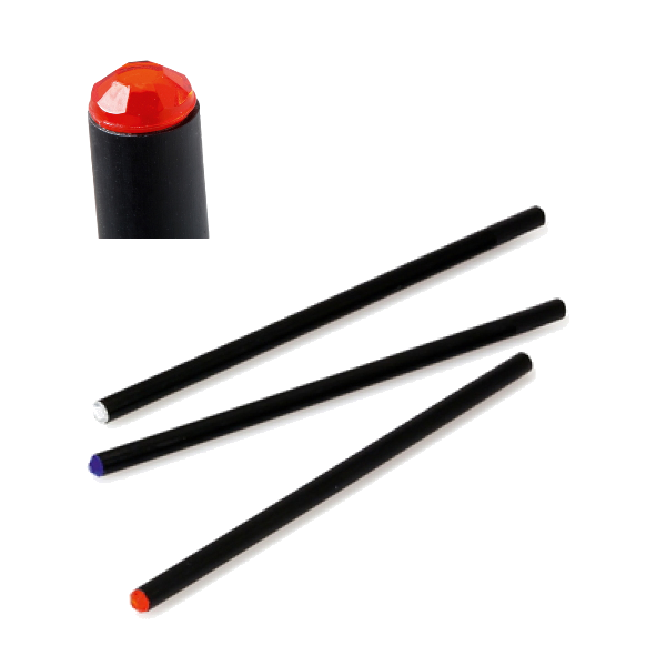 Zwart potlood met gekleurd detail