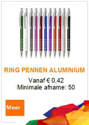 Ring balpen aluminium vanaf 50 stuks