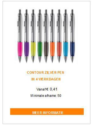 Contour Silver pen vanaf 50 stuks